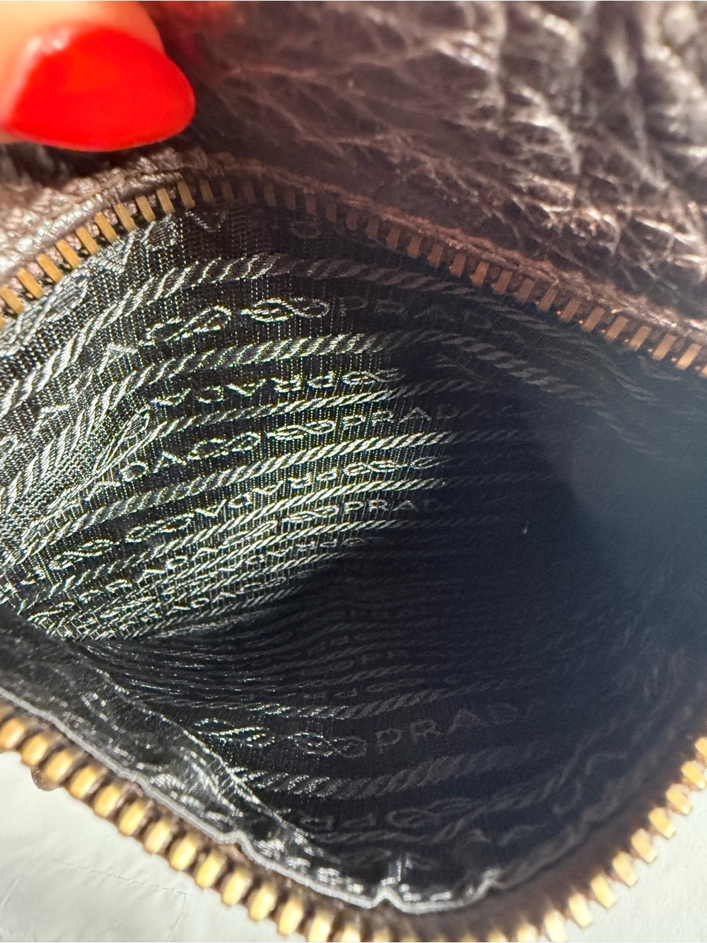 Prada Black Nylon and Brown Leather Shoulder Bag - Picture 8 of 11